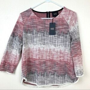 W5 Anthropologie Blouse Red Pink White S